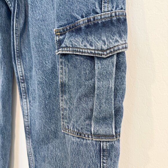 BDG Denim High Rise Skate Cargo Pocket Baggy Jeans Punk Urban Outfitters Blue 28 - Picture 6 of 12